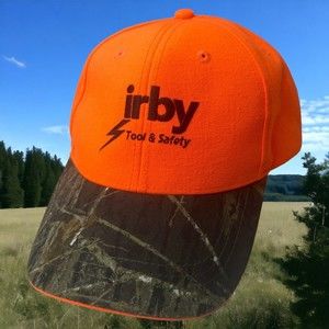 Irby Tool And Safety Hat Orange Camouflage Bill Adjustable Cap Construction Camo